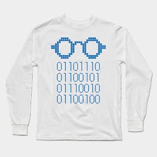 Binary Code Nerd Glasses Long Sleeve T-Shirt